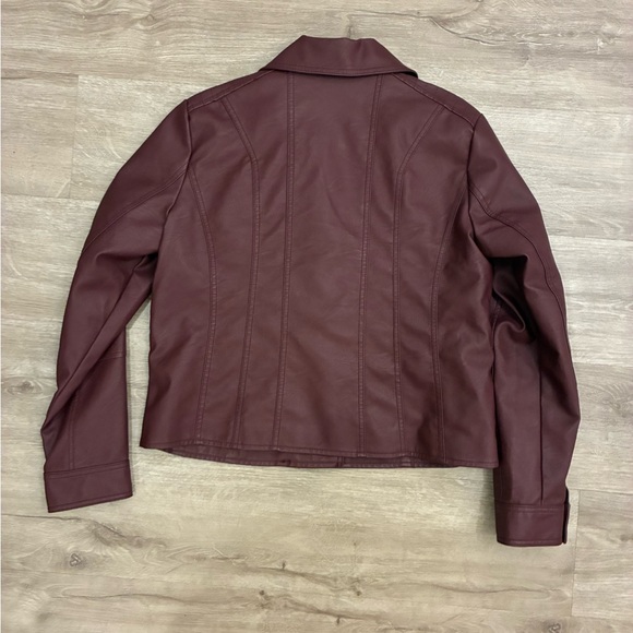 Baccini Dark Red Leather Jacket - Picture 4 of 5